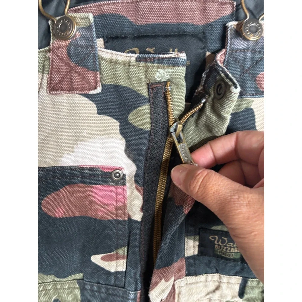 Walls Blizzard Pruf Camo Insulated Overalls youth L Regular Hunting Bibs Work